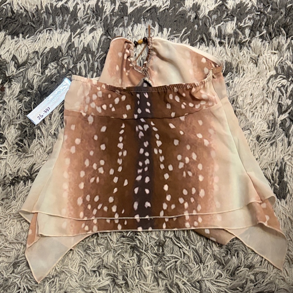 Ladies Brown Spotted Halter Camisole Top - Picture 4 of 5